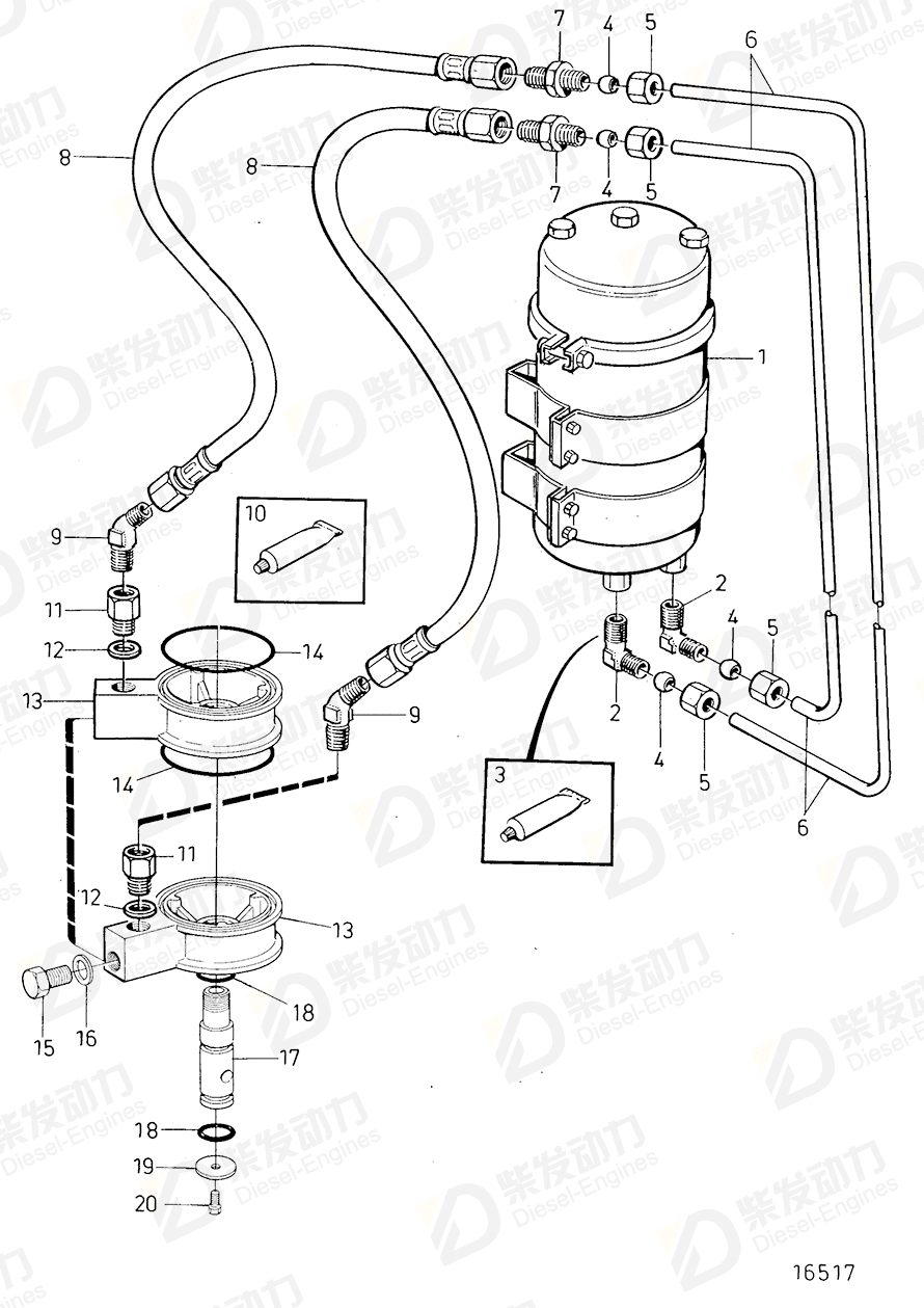 VOLVO Gasket kit, turbo 876322 Drawing